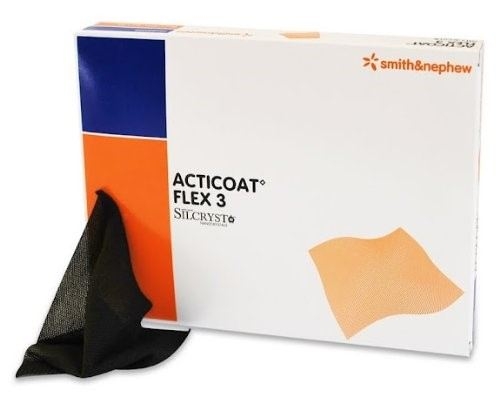 Smith & Nephew - ACTICOAT™ - Antimicrobial Barrier Silver Dressing - 66800402 - Packaging With Product
