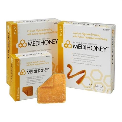 Derma Sciences - MEDIHONEY® - Calcium Alginate Dressing - 31022 - Packaging With Product