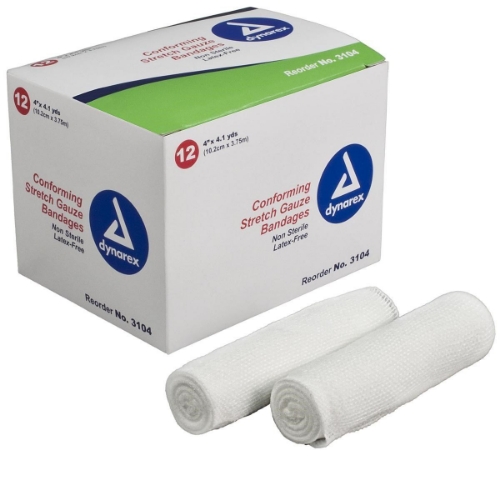 Dynarex® - Stretch Gauze Bandages - 3104 - Packaging With Product