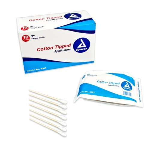 Dynarex® - Cotton Tipped Applicators - 4301 - Packaging With Product