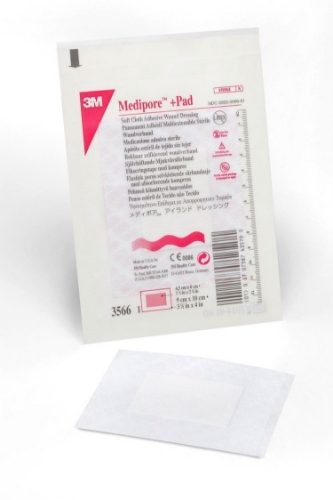 3M - Medipore™ - Wound Dressing Pad - 3566 - Packaging With Product