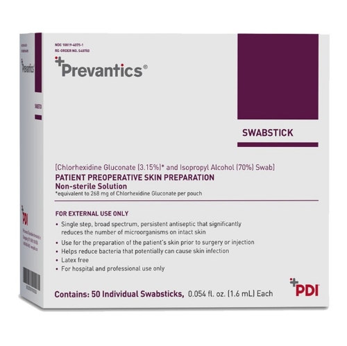 PDI® - Prevantics - Antiseptic Swabsticks - S40750 - Packaging