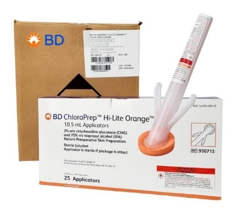 BD - ChloraPrep Hi-Lite Orange - Antiseptic Swabstick - 930715 - Packaging With Product
