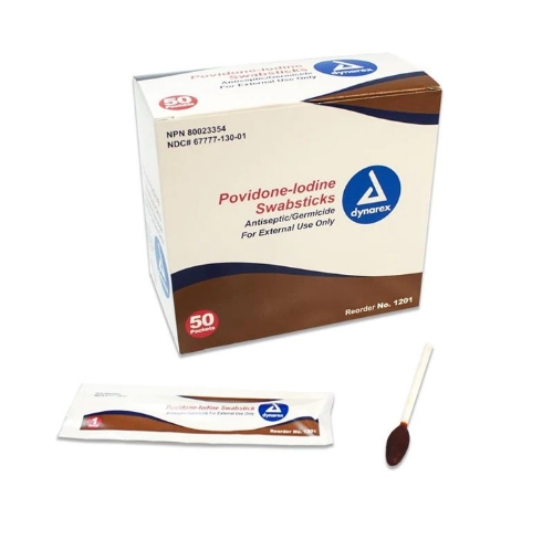 Dynarex® - Povidone Iodine Swabstick - 1201 - Packaging With Product
